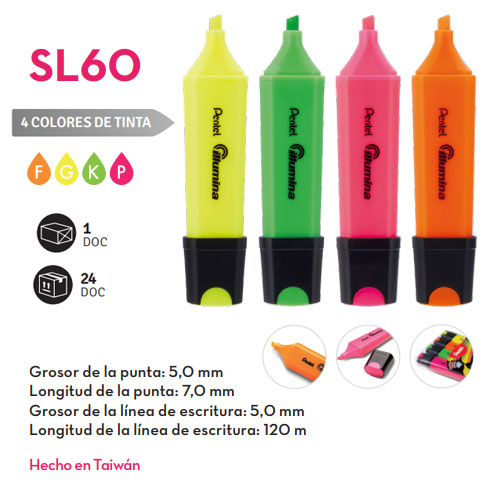 Resaltador Fluorescente Ilumina Pentel
