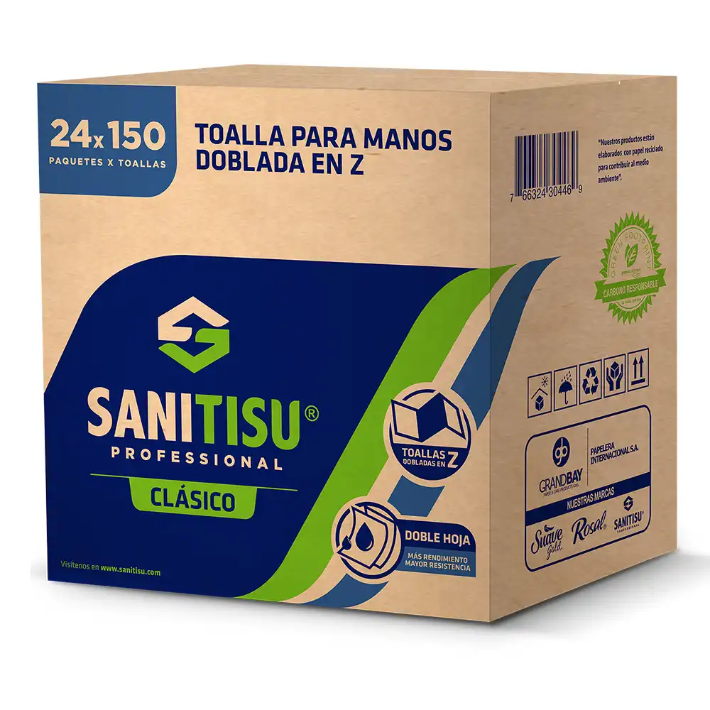 Papel Toalla dobladas en forma de z