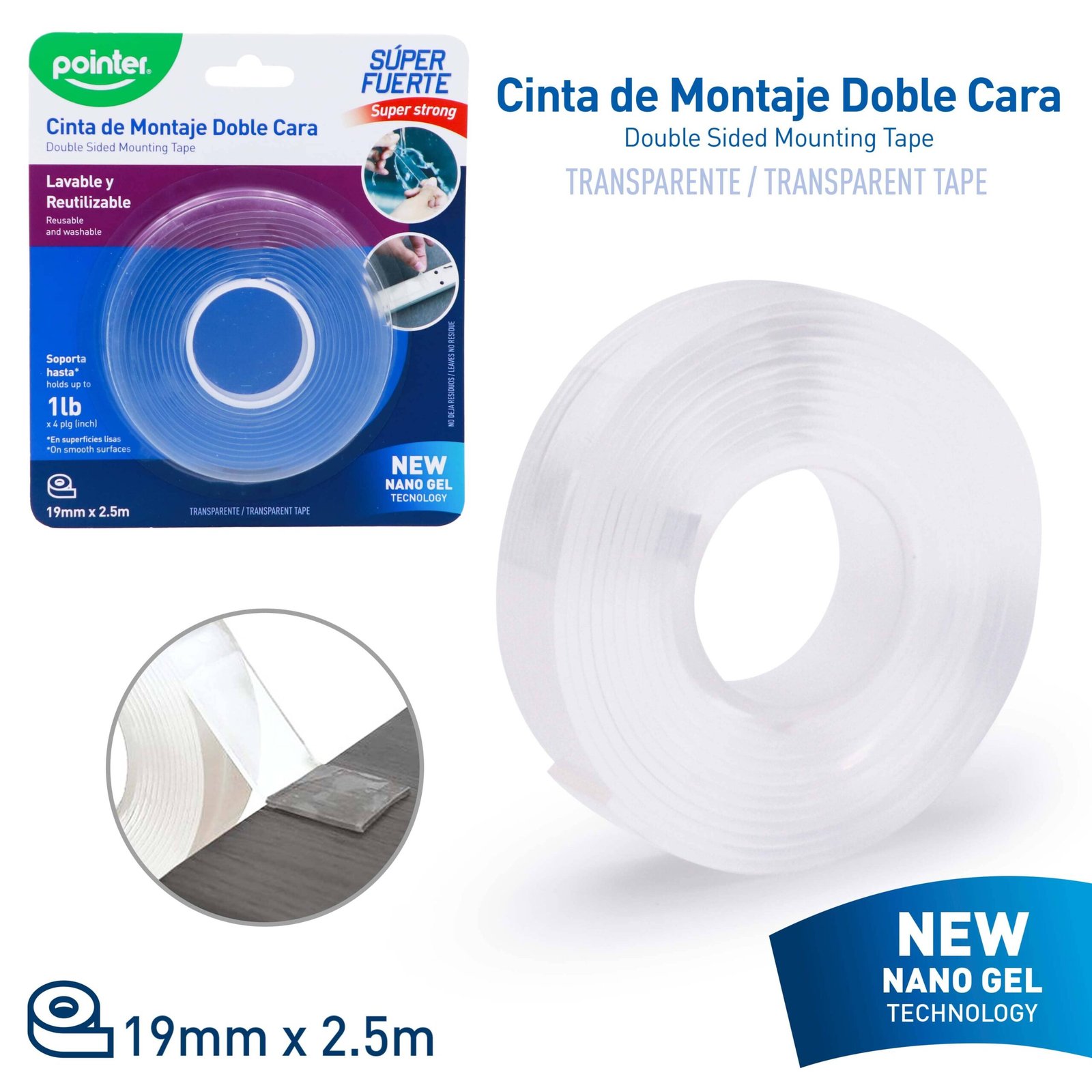 Cinta adhesiva doble contacto